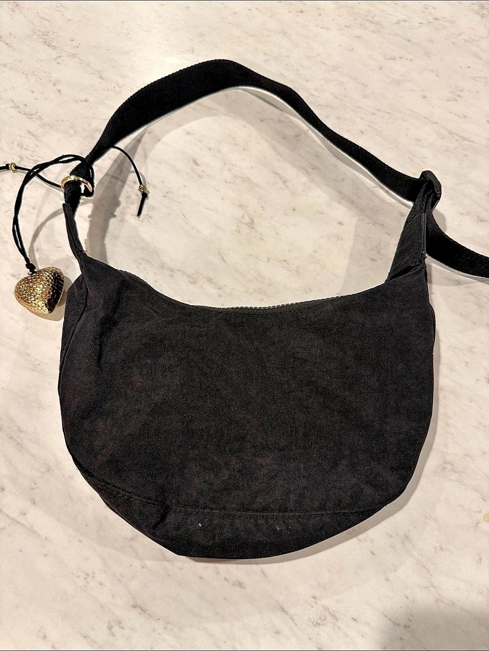 Baggu Small Nylon Crescent Bag Black Shoulder Bag